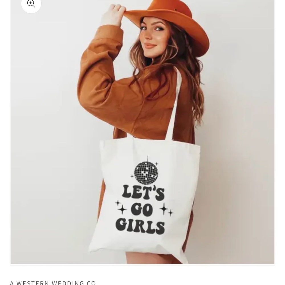 Let's Go Girls White Canvas Tote Bag